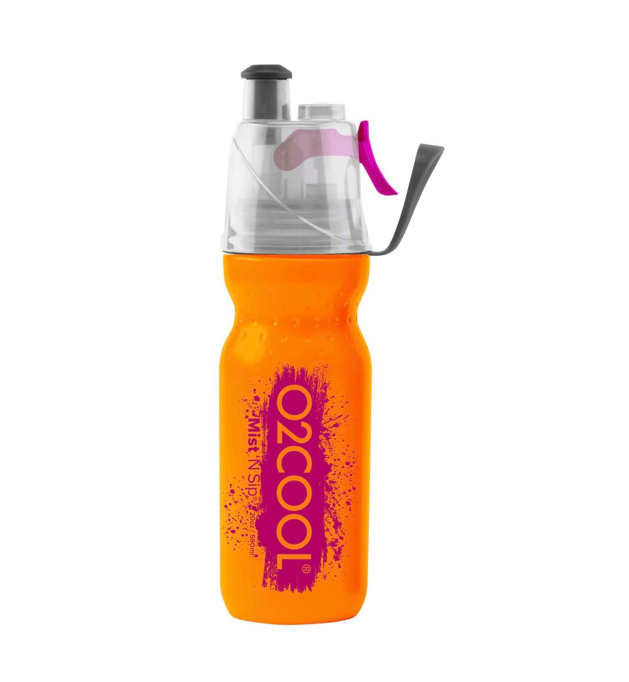 O2COOL Arctic Squeeze Mist 'N Sip 20oz Classic Brush Sp1 Water Bottle