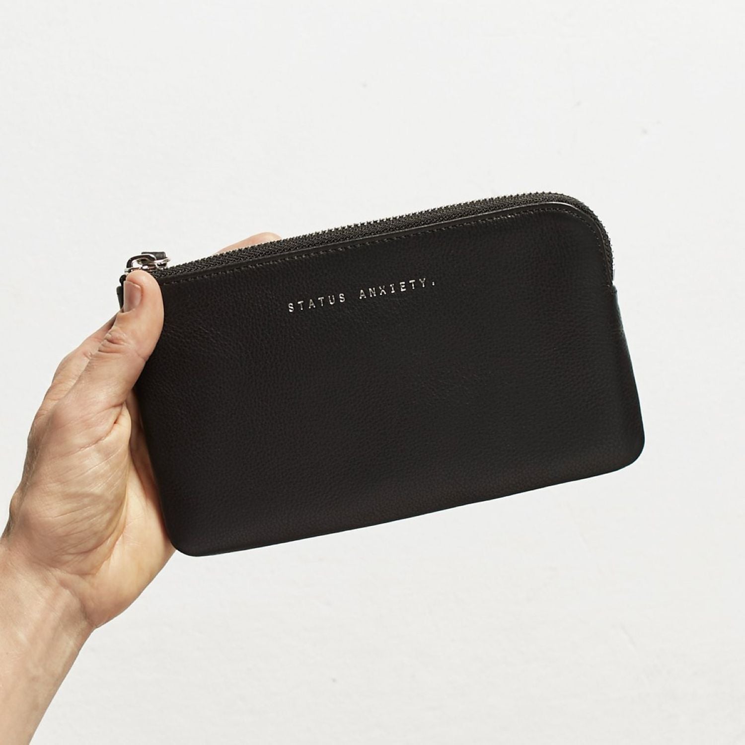 Status Anxiety Smoke And Mirrors Zip Leather Pouch