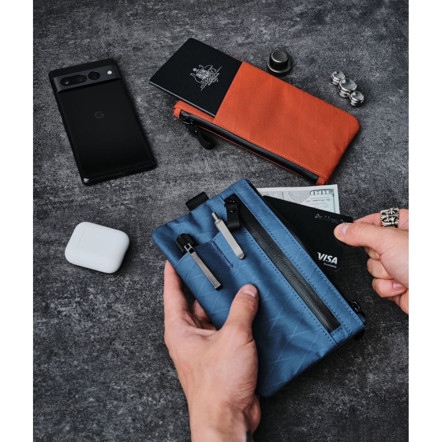 ALPAKA Zip Clutch + Hand Carry Strap