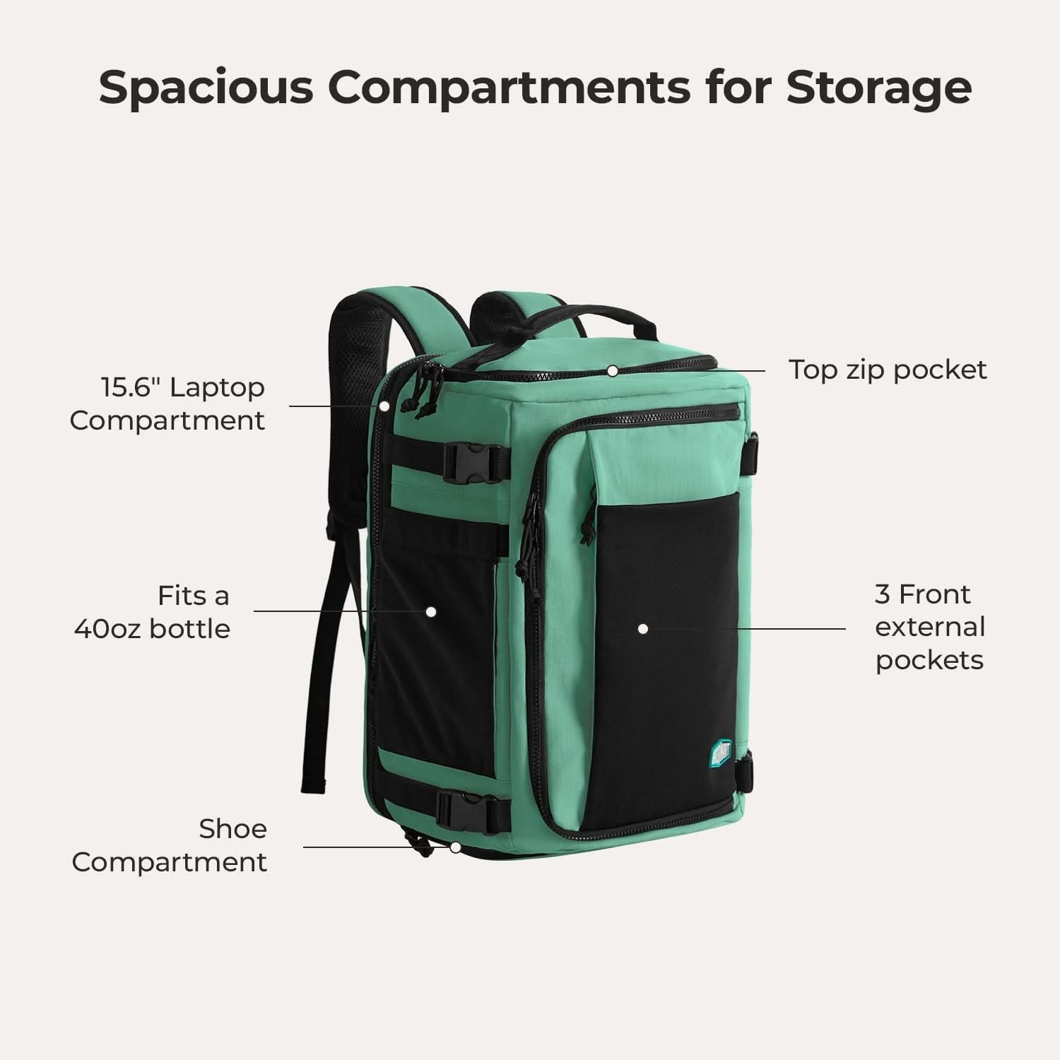 Bagsmart Blast Quick Access Carry On Expandable Travel Backpack