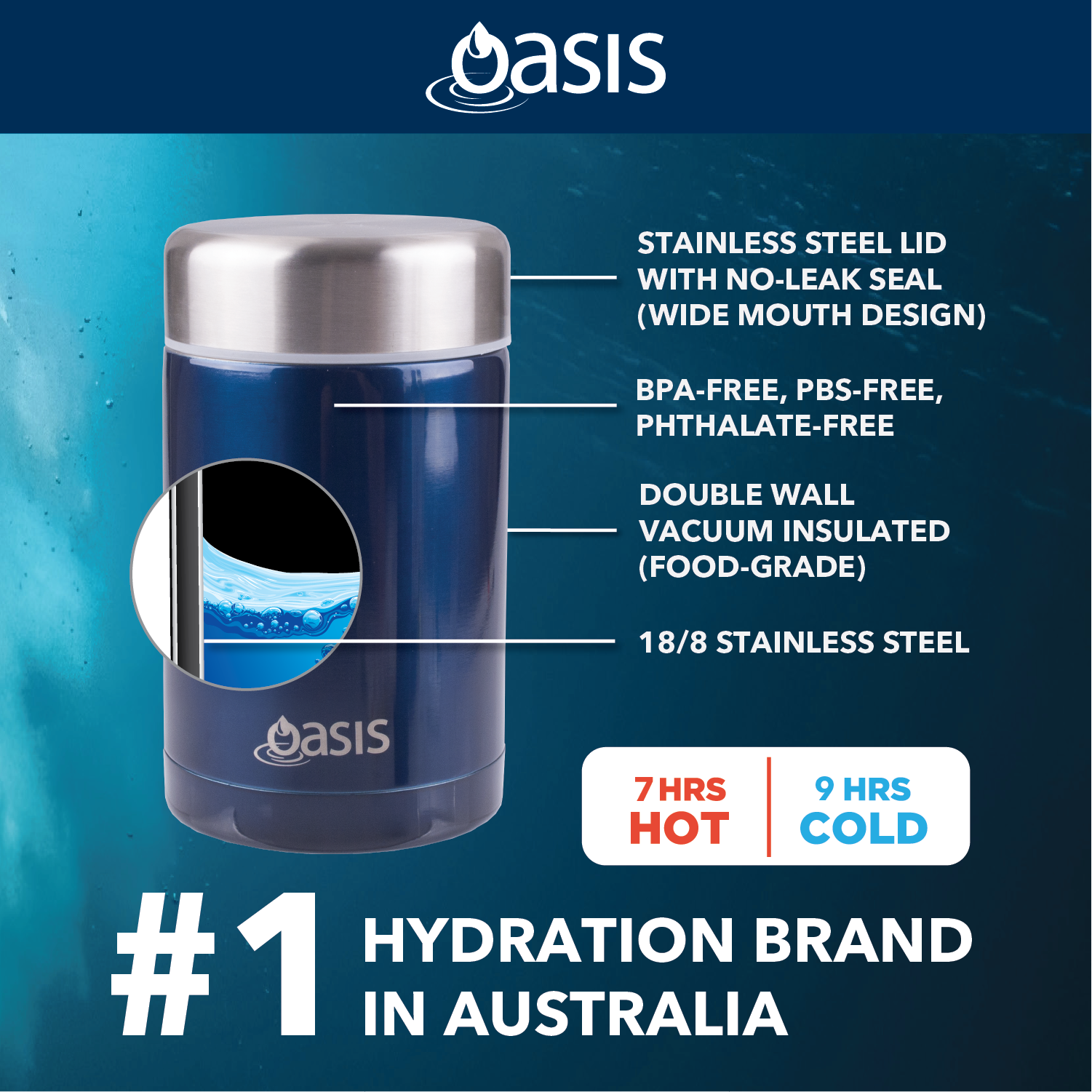 Oasis Stainless Steel Insulated Food Flask 450ML