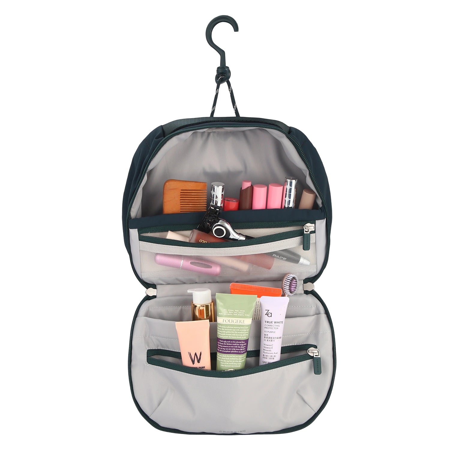 Crossing Nylon Checked Hanging Toiletry Bag Pro