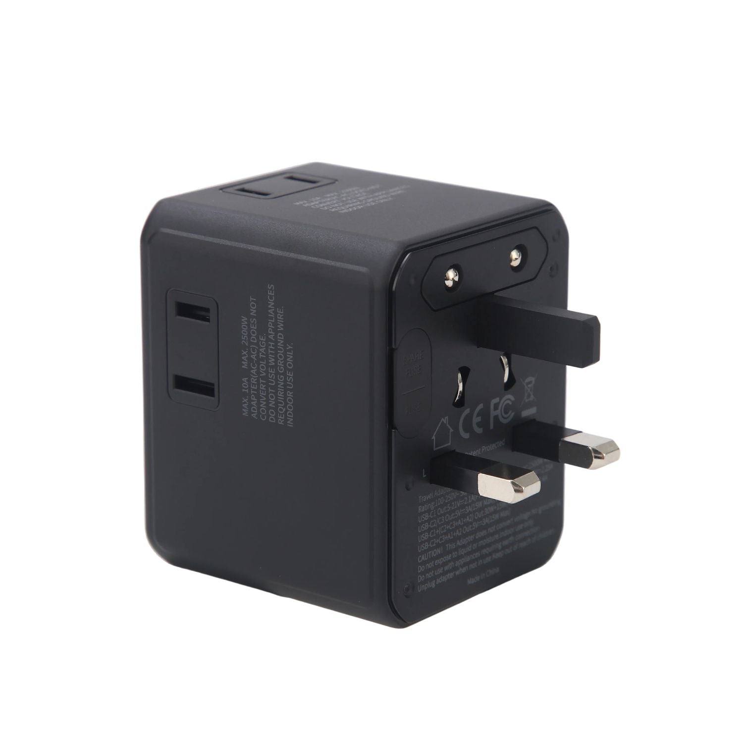 Crossing World Travel Adaptor 45W V2 With 3 USB-C + 2 USB-A