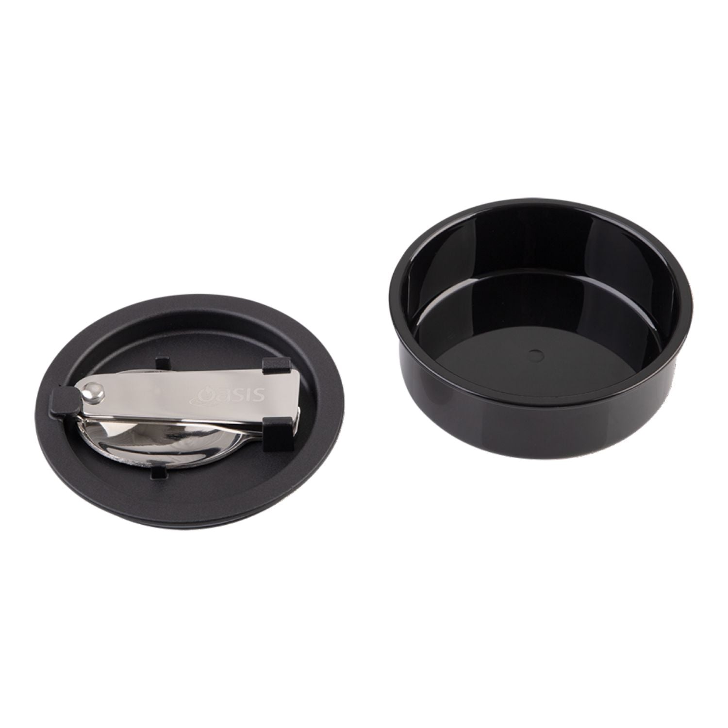 Oasis S/S Insulated Dual Compartment Food Jar W Handle And Spoon 480ML