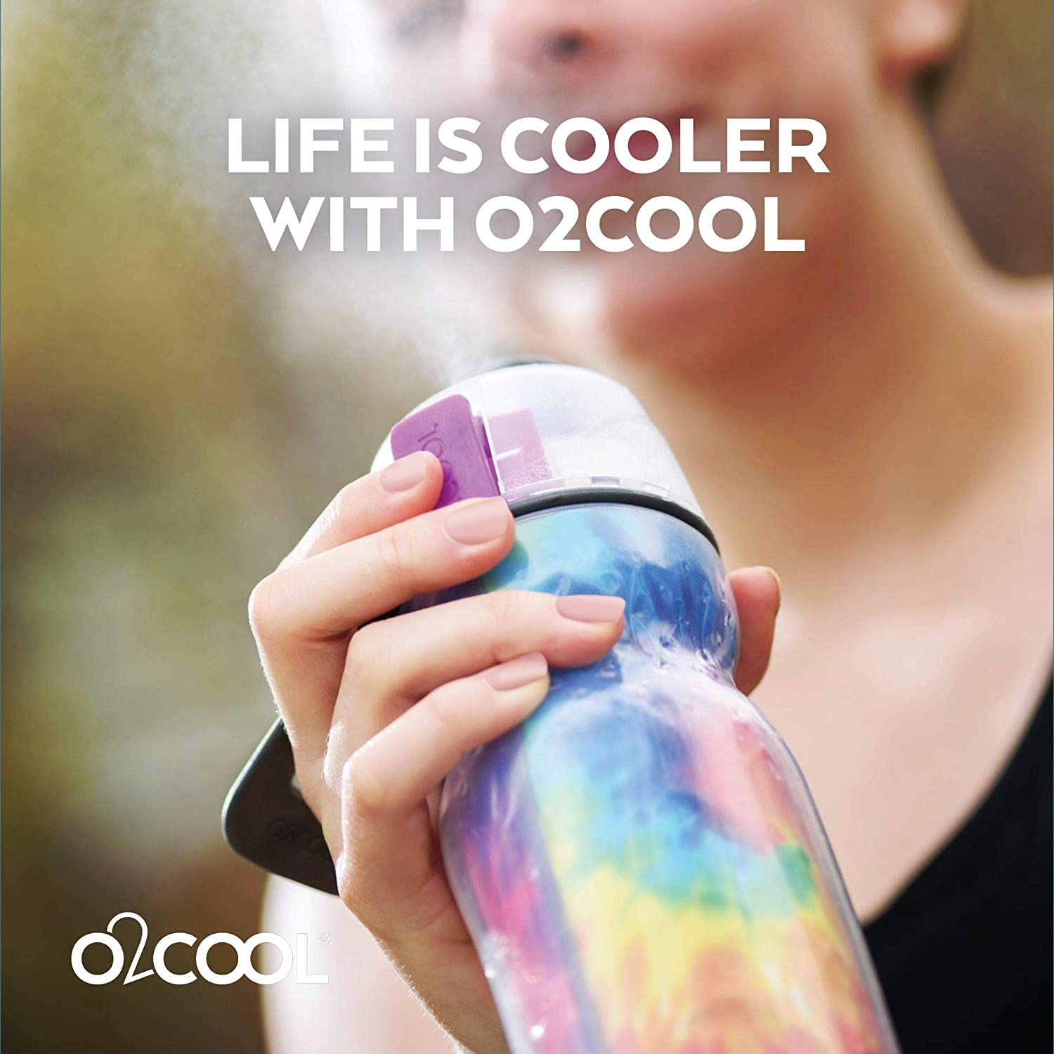 O2COOL Arctic Squeeze Sw Mist 'N Sip Insulated Water Bottle 20oz with Lock & Mount