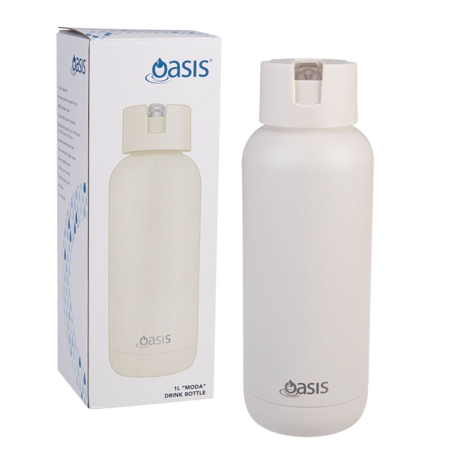 Oasis Stainless Steel Insulated Ceramic Moda Bottle 1L