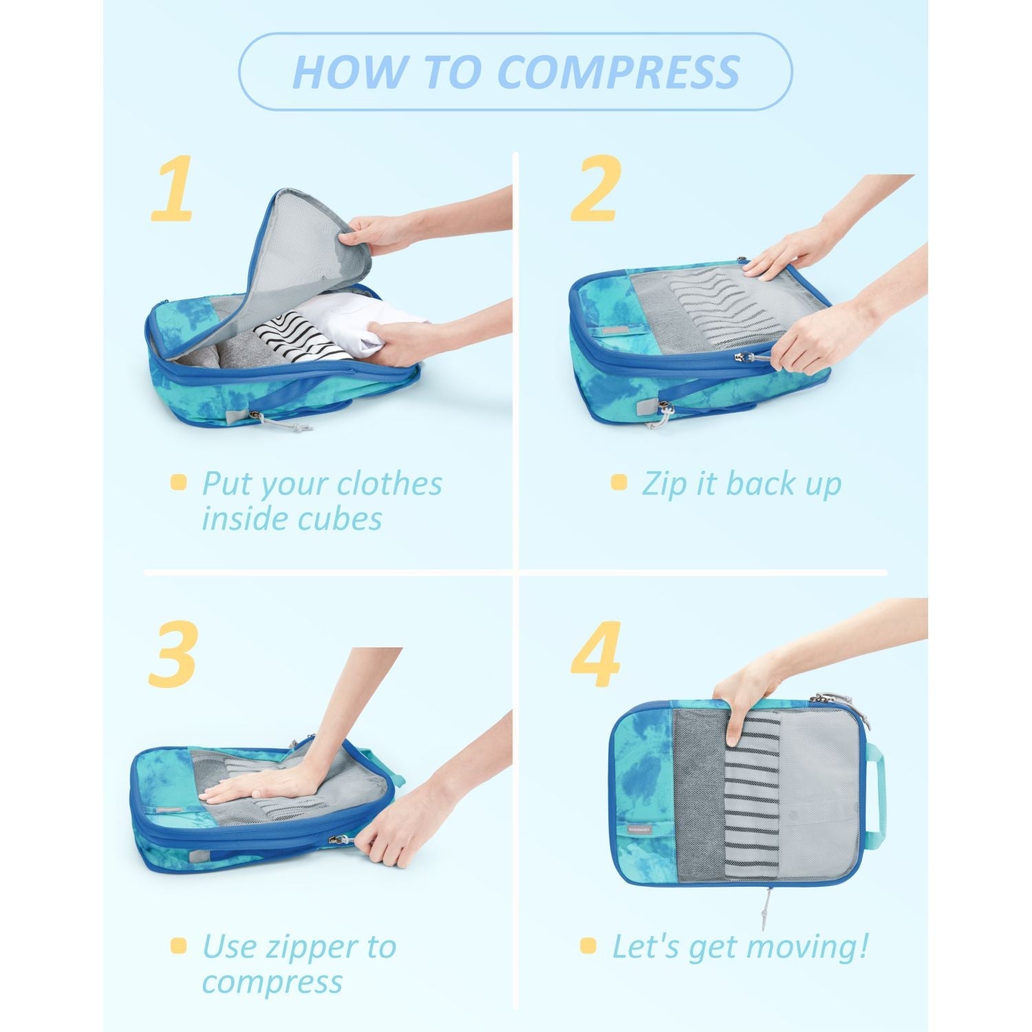 Bagsmart 6-In-1 Compression Packing Cubes (SA)