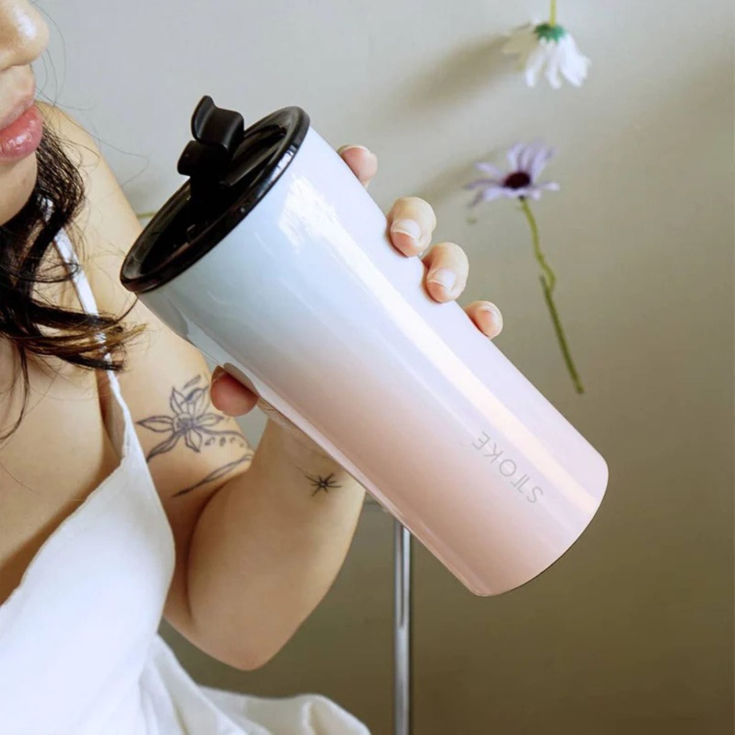 Sttoke Flow Leakproof Ceramic Insulated Cup 12oz (SA)