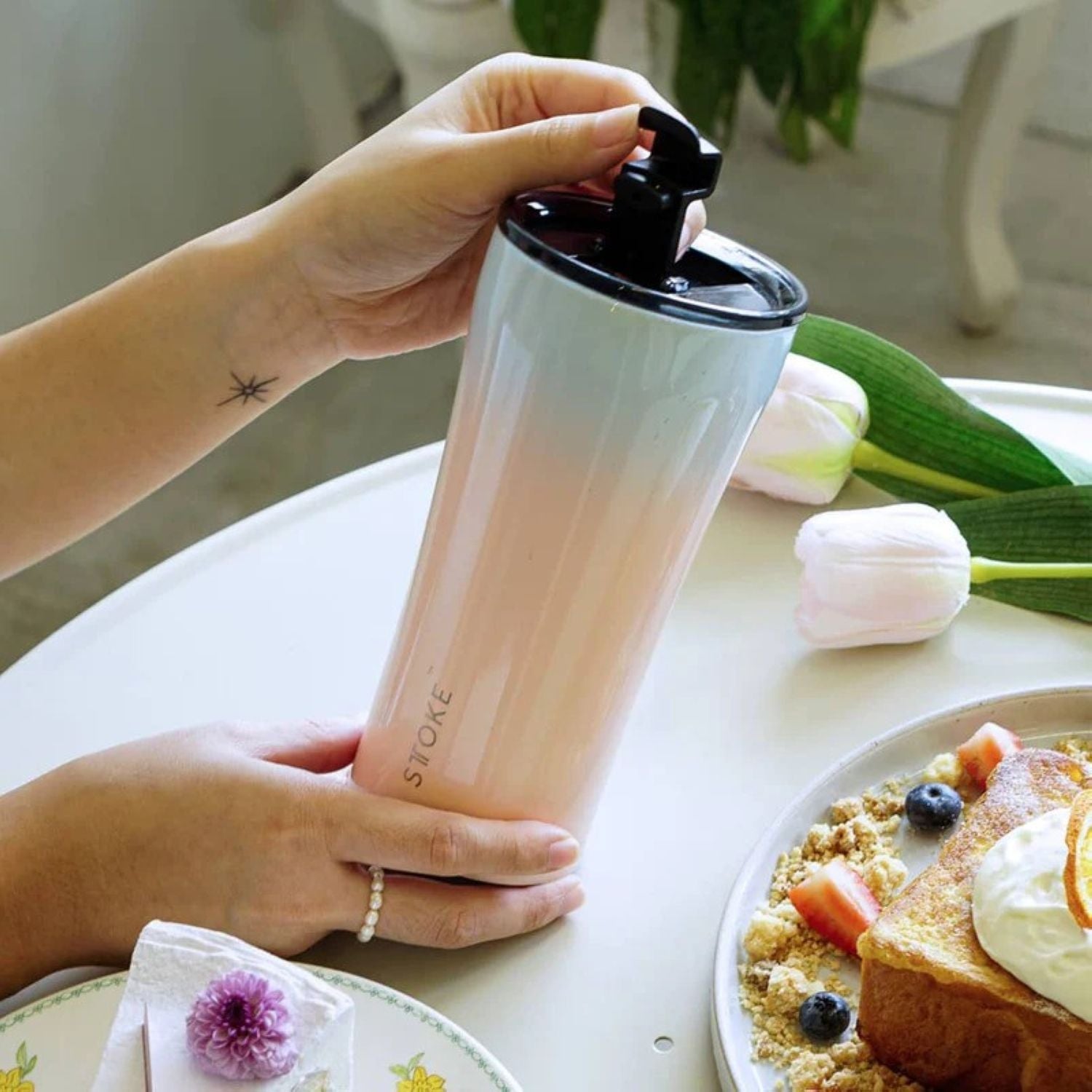 Sttoke Flow Leakproof Ceramic Insulated Cup 12oz (SA)