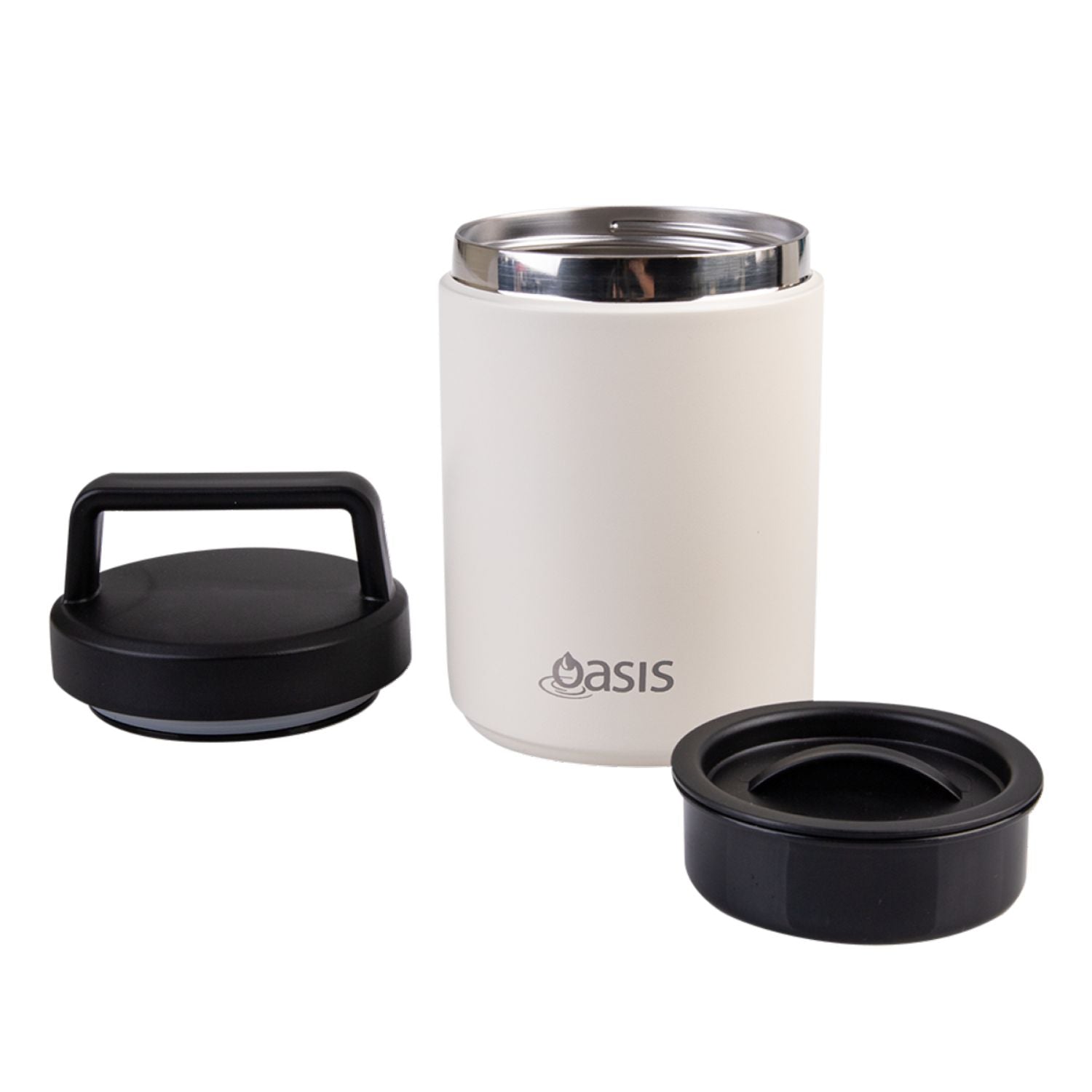 Oasis Stainless Steel Insulated Dual Compartment Food Flask with Handle 480ML