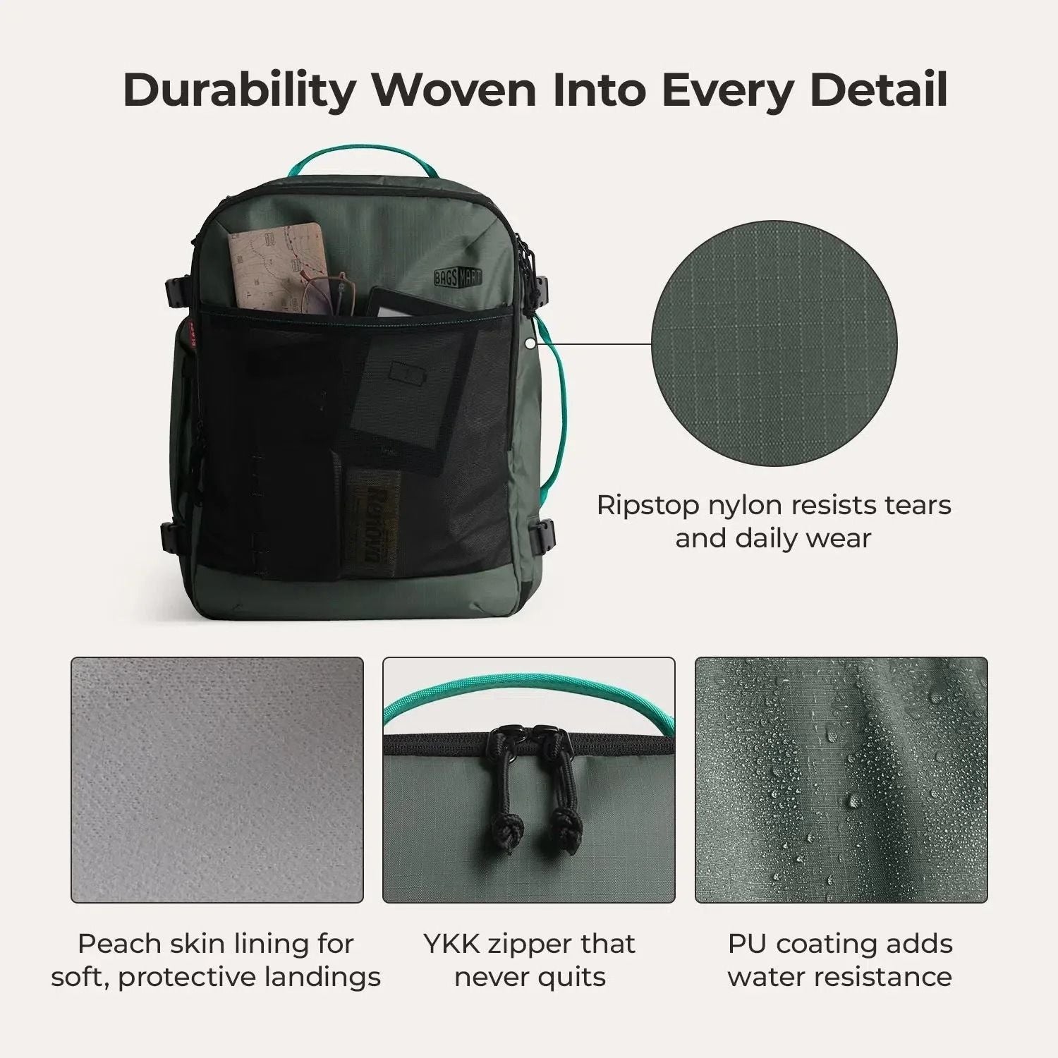 Bagsmart Blast Pro Quick Access Carry On Travel Backpack 40L