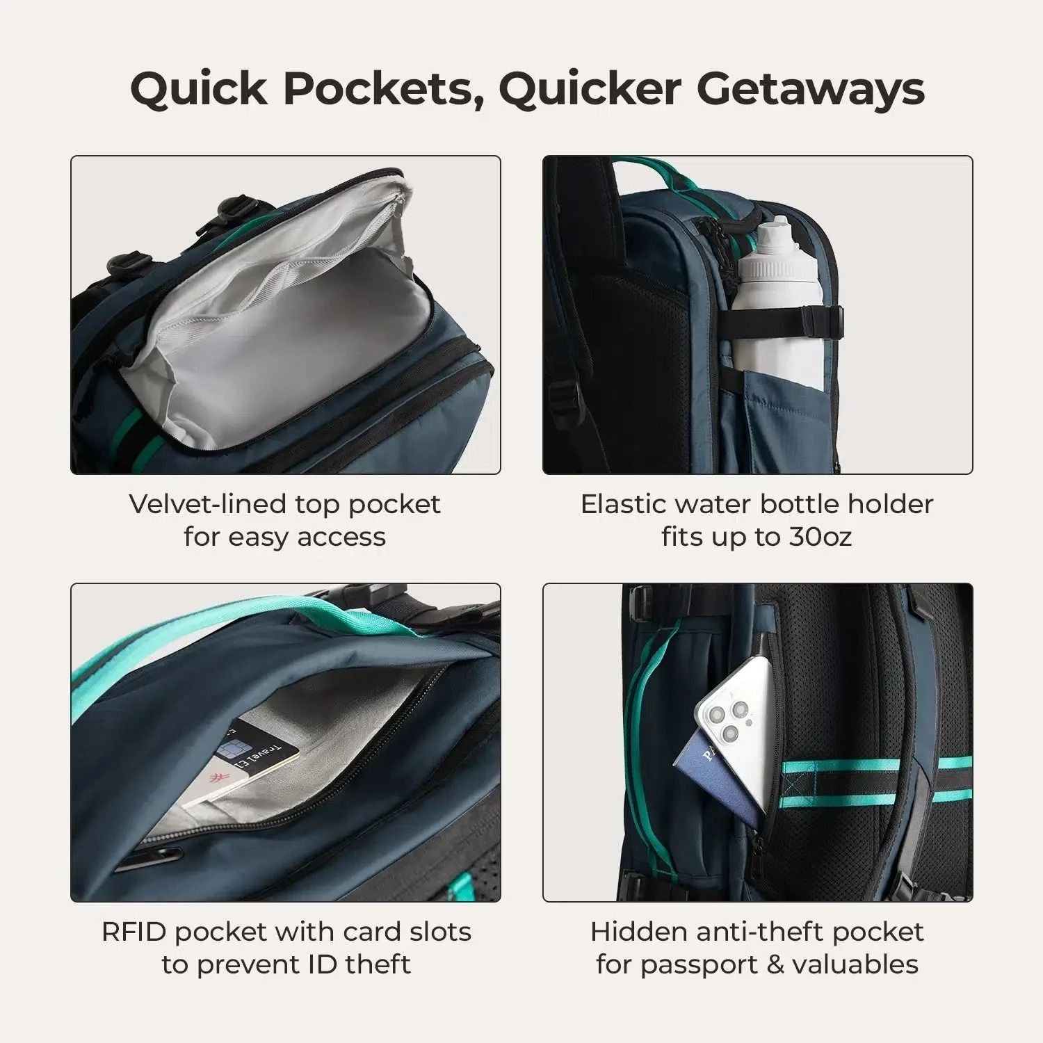 Bagsmart Blast Pro Quick Access Carry On Travel Backpack 40L