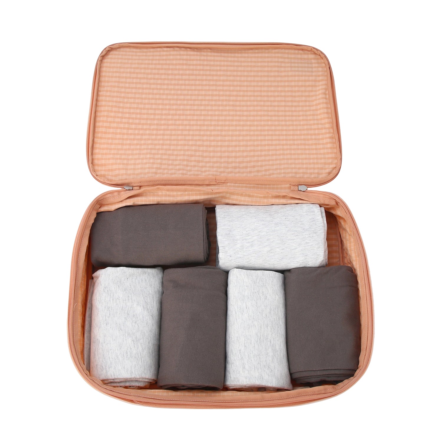 Crossing Waterproof Rayon Checked Compression Packing Cube Set (2-Piece Set)